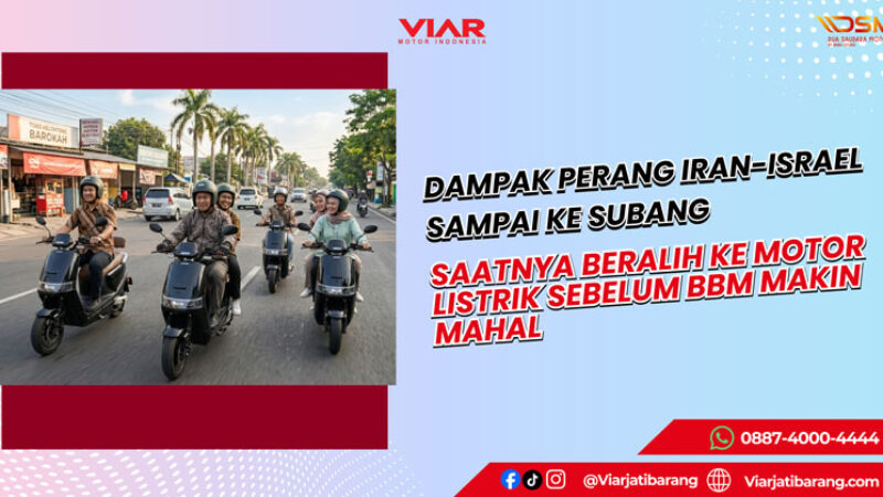 Motor listrik Viar di jalanan Subang